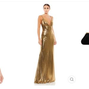 Mac duggal metallic column dress size 2.